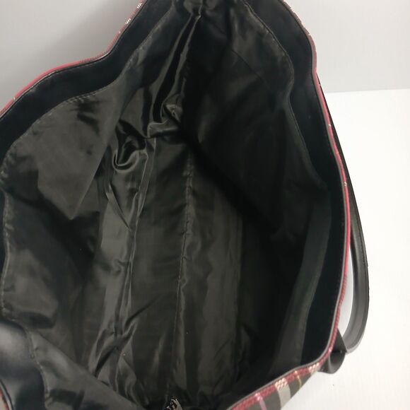 Victoria's Secret Tote Bag Limited Edition 2020 Red Plaid 18 x 12" Cotton - Picture 7 of 10